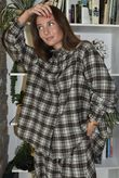 Patrick Plaid Brushed Cotton Edwardian Blouse Earth